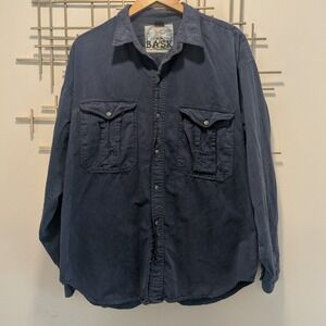 VTG BASK Superior Wearing Apparel Men's Long Sleeve Button‎ Up Work Shirt Navy